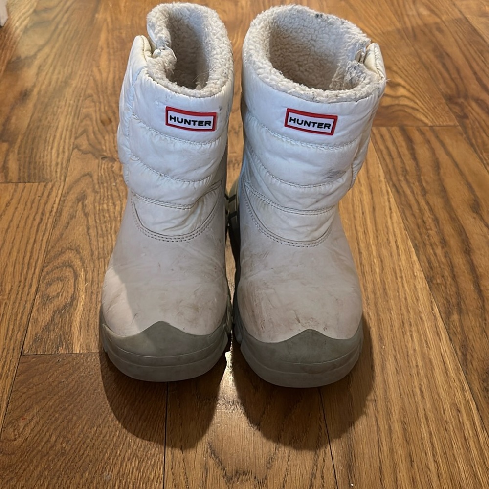 Hunter Kids White and Gray Insulated Winter Boots